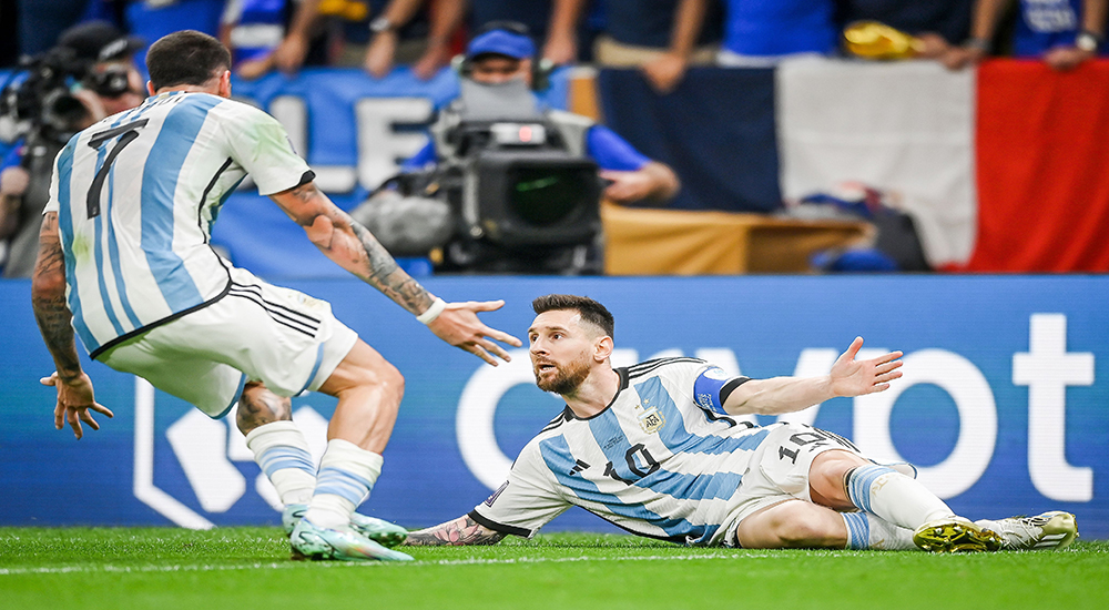 विश्वकप फाइनल : पहिलो हाफमा अर्जेन्टिनालाई दुई गोलकाे अग्रता