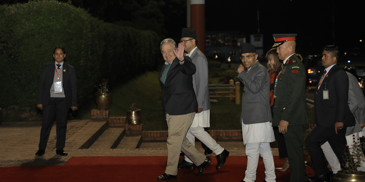 राष्ट्रसंघका महासचिव गुटेरेस काठमाडौँमा