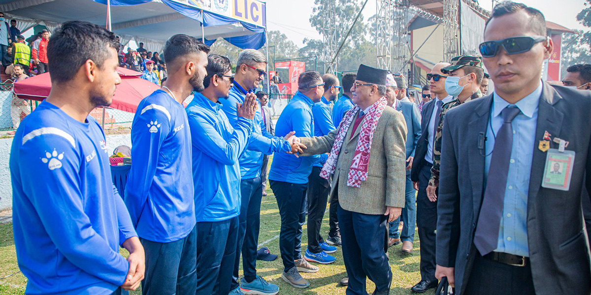 क्रिकेट टोलीलाई प्रधानमन्त्रीले भने : सगरमाथा र बुद्धसँगै नेपाल क्रिकेटमा स्थापित हुँदैछ