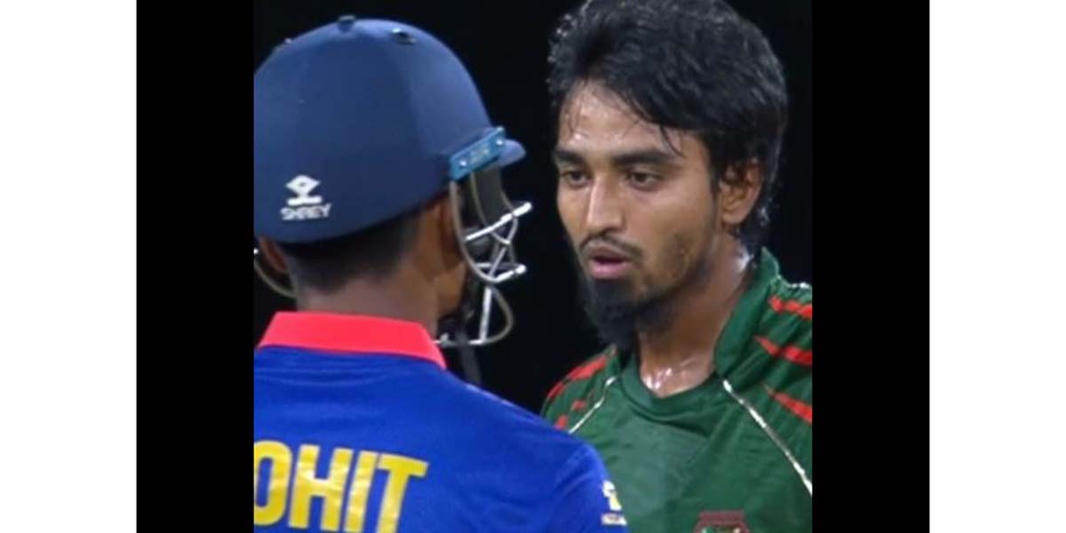 रोहित पौडेलसँग विवाद गर्ने बंगलादेशी खेलाडी तान्जिमलाई आईसीसीले गर्‍यो कारबाही