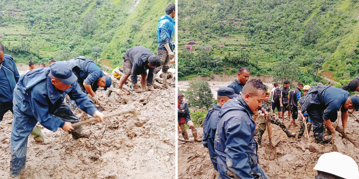 बागलुङ बडिगाड पहिरो : तीन बालबालिका अझै बेपत्ता