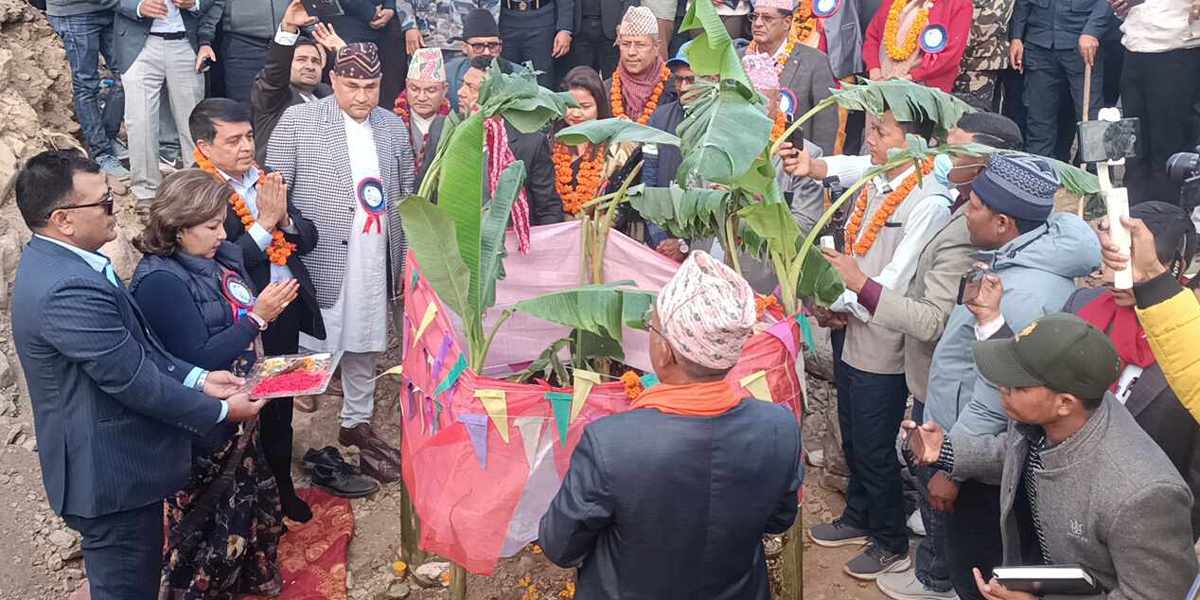 परराष्ट्रमन्त्री राणाद्वारा जालपादेवी केबलकार शिलान्यास