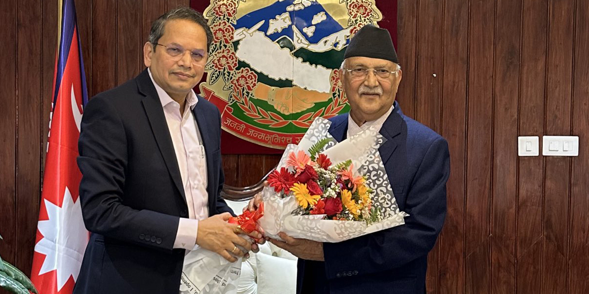 प्रधानमन्त्री ओलीसँग भाजपा विदेश विभाग प्रमुख चौथाइवालेको भेट