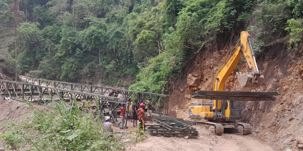 पुवाखोलामा बेलिब्रिज निर्माण अन्तिम चरणमा