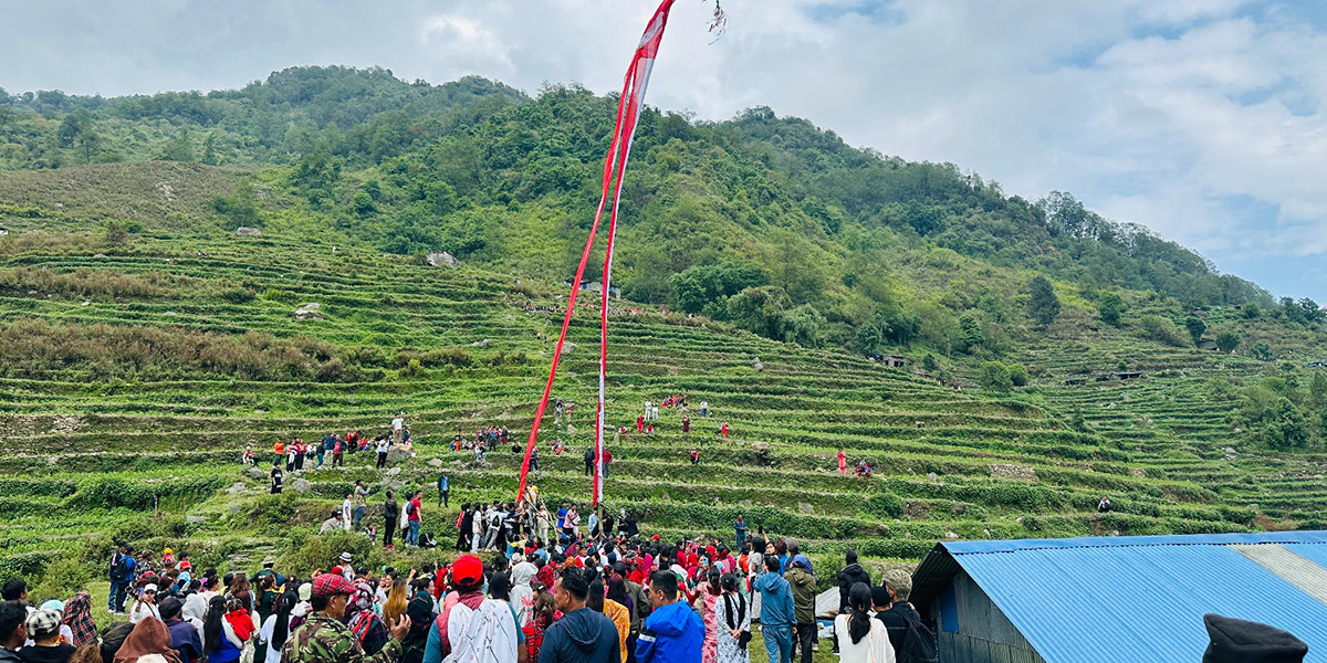 म्याग्दीमा भूमेपूजापछि ‘लिंगो जुधाउने’ अनौठो परम्परा