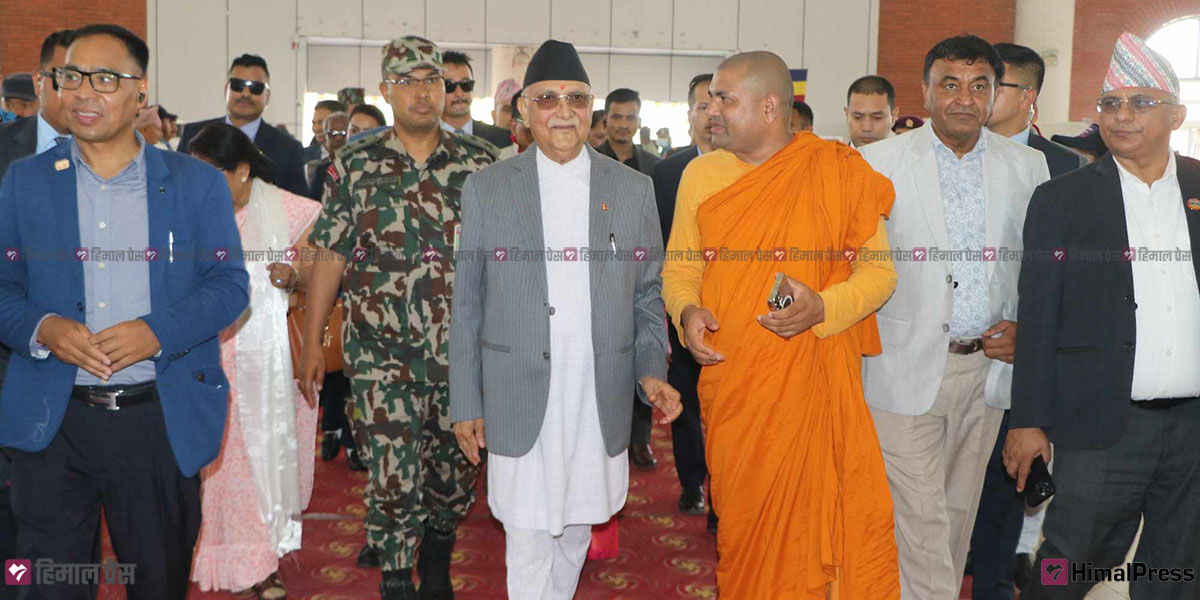प्रधानमन्त्री ओली लुम्बिनीमा