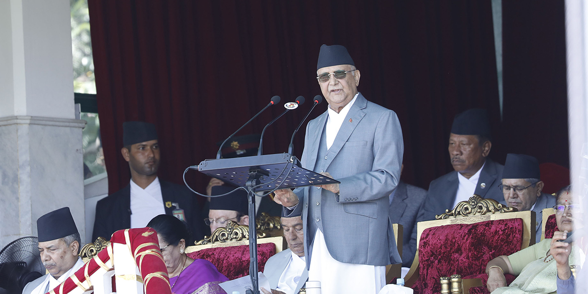 गणतन्त्र दिवसमा प्रधानमन्त्री ओलीले गरे राजावादीको आलोचना