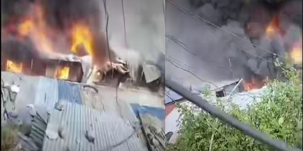 बुढीगंगामा ग्यास सिलिण्डर पड्किँदा आगलागी, दुई दर्जनबढी पसल जलेर नष्ट