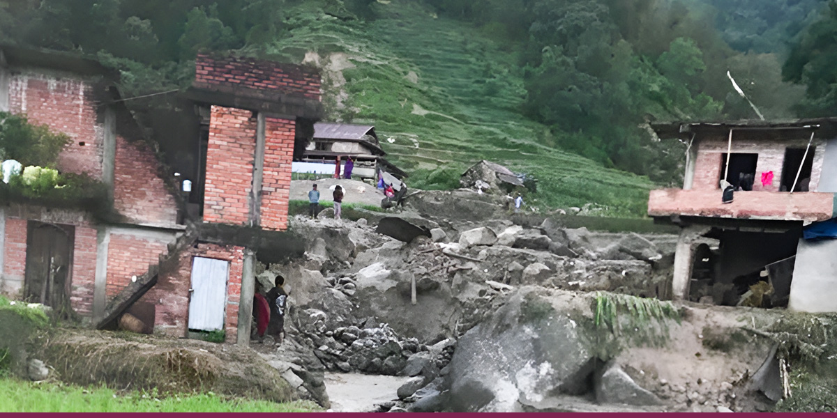 नुवाकोटको बस्तीमा बाढी : एक बेपत्ता, एक घाइते
