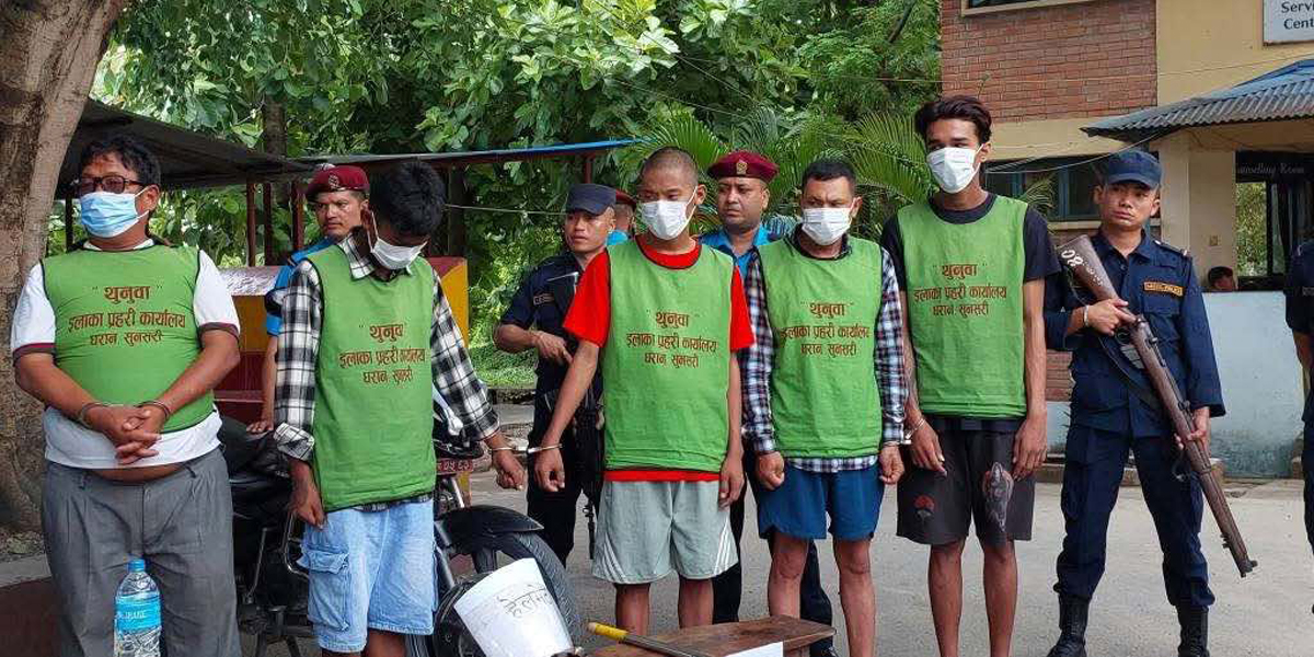 धरानमा यौन दुर्व्यवहार, चोरी र आक्रमणका तीन घटनामा संलग्न पाँच जना पक्राउ