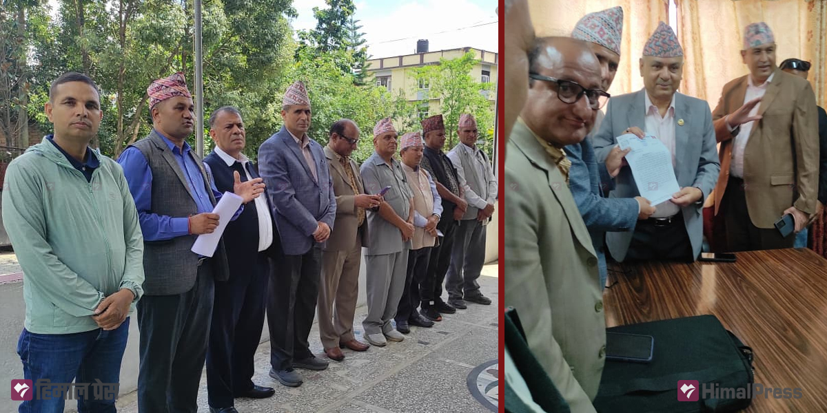 कांग्रेस कार्यालयमा धर्नापछि शिक्षक महासंघले बुझायो प्रमुख सचेतक घिमिरेलाई ध्यानाकर्षण पत्र