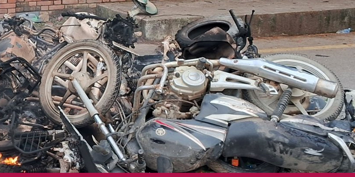 दाङका सरकारी कार्यालयका १८८ सवारीसाधन जलेर नष्ट