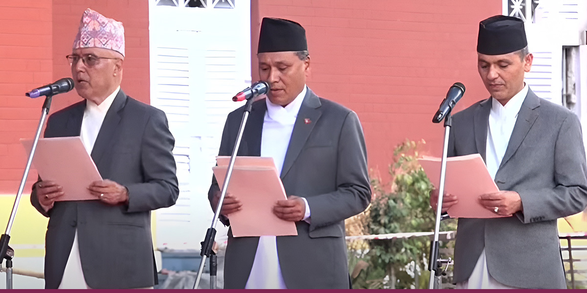 रामेश्वर, कुलमान र ओमप्रकाशले लिए मन्त्रीको शपथ