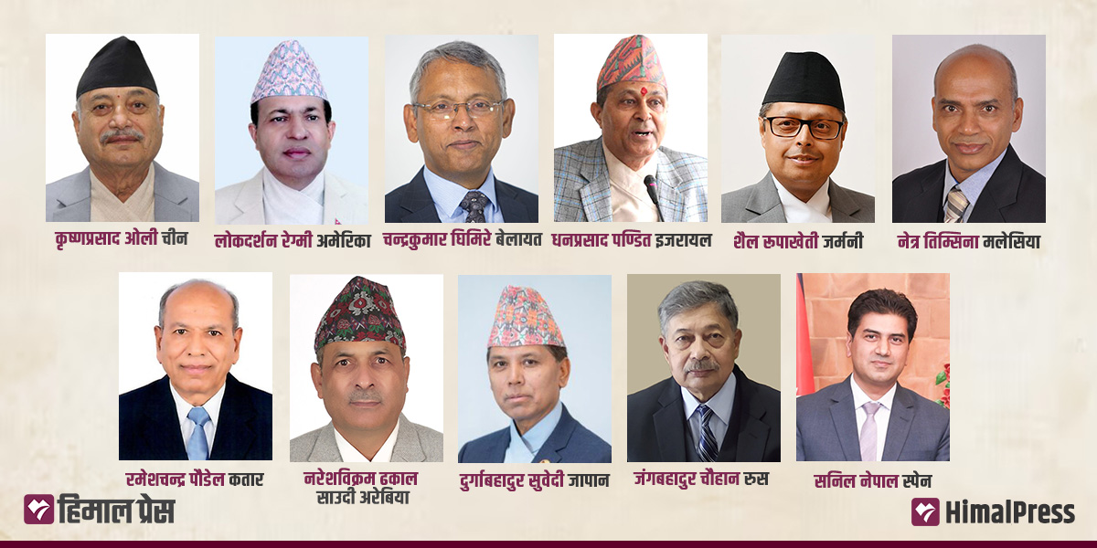 विदेशीले नपत्याएका ११ राजदूत