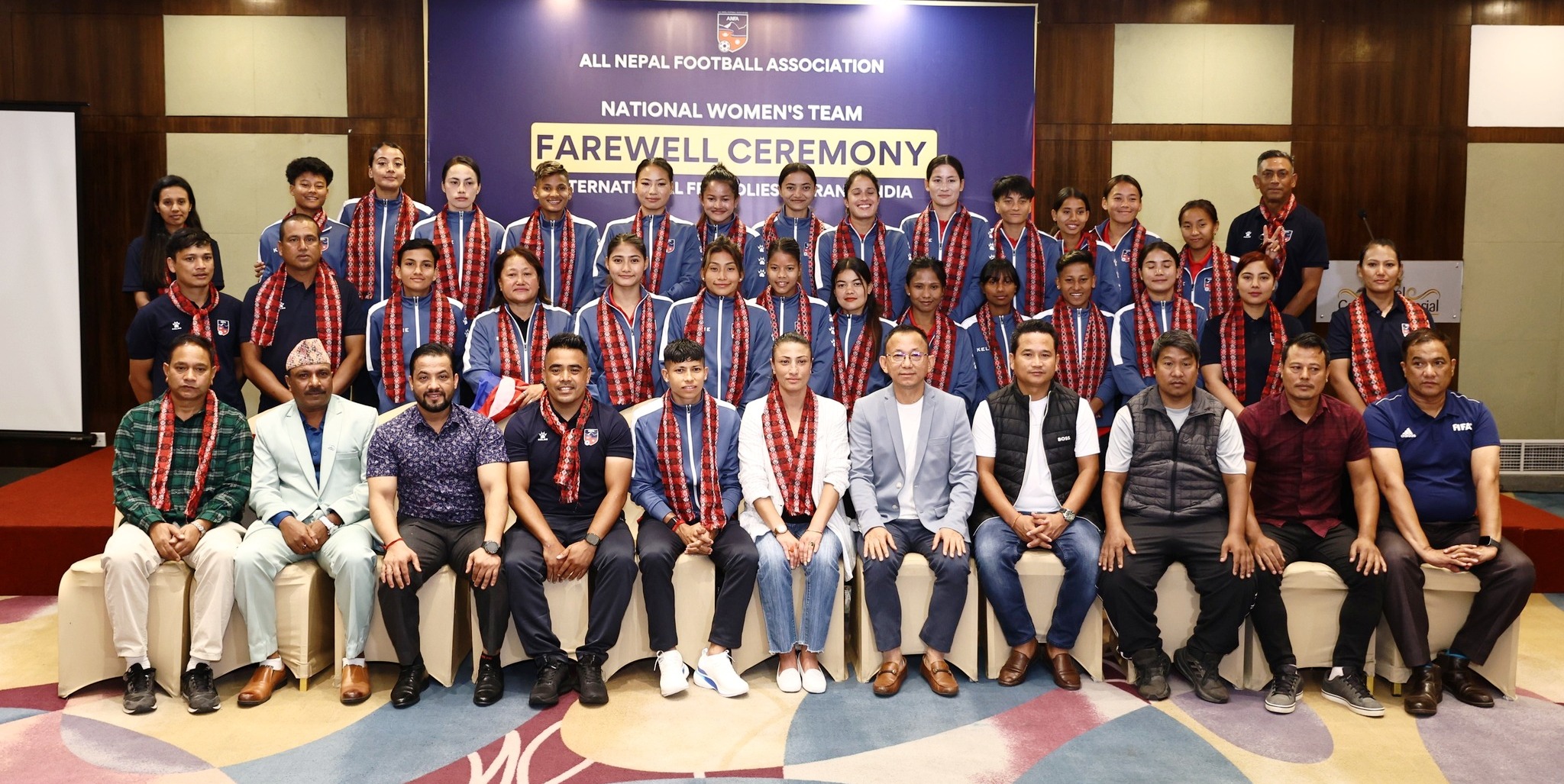 नेपाली महिला फुटबल टोलीको बिदाइ