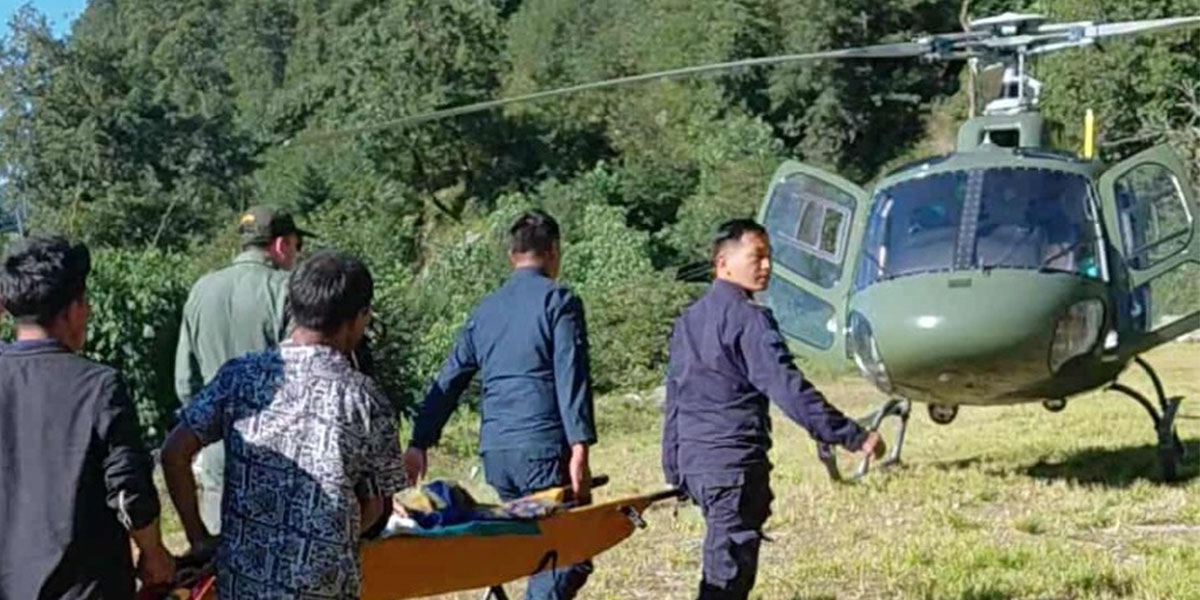 समयमै हवाई उद्धार हुँदा गर्भवतीको ज्यान जोगियो