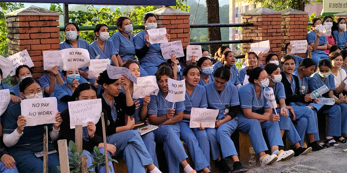 मणिपालपछि गण्डकी मेडिकल कलेजका नर्सहरु पनि आन्दोलित