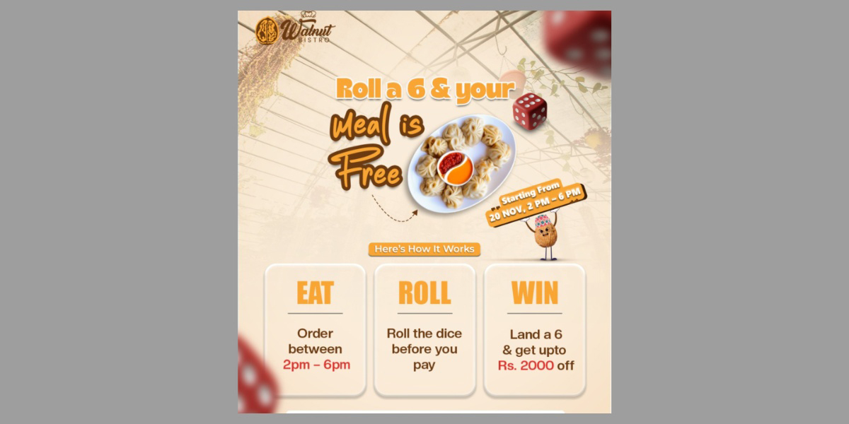 वालनटमा दुई हजार रुपैयाँसम्मको खानेकुरा नि:शुल्क!