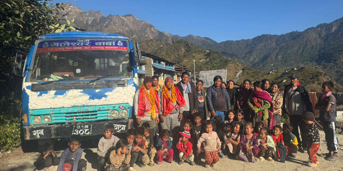 म्याग्दी मल्कवाङमा पहिलोपटक पुग्यो बस