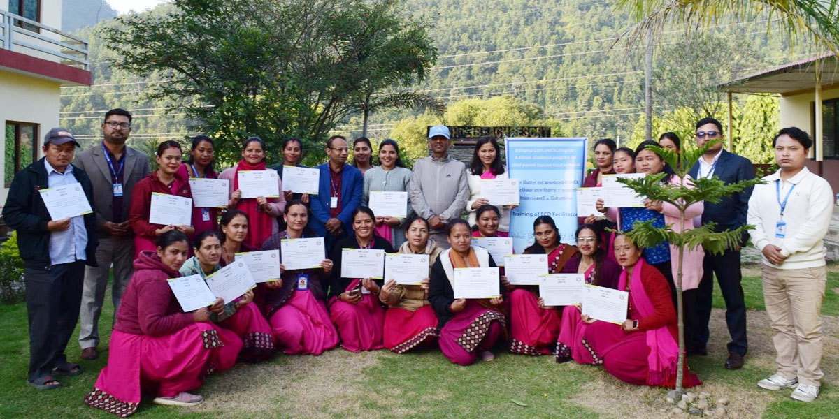 थाक्रे र गल्छी गाउँपालिकाका ईसीडी शिक्षकलाई क्षमता अभिवृद्धि तालिम