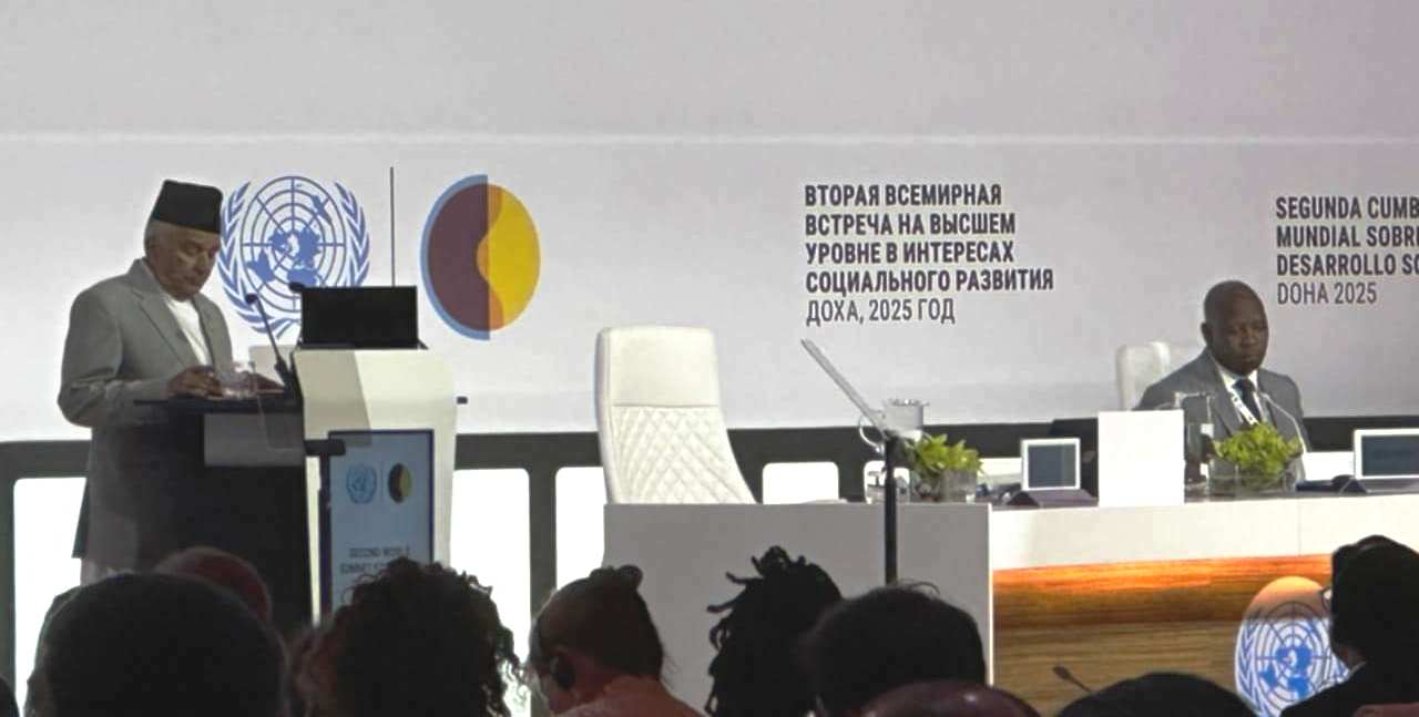 दोहामा राष्ट्रपति पौडेलको सम्बोधन: विकासोन्मुख देशलाई स्रोतसँगै सीपको पनि आवश्यकता छ