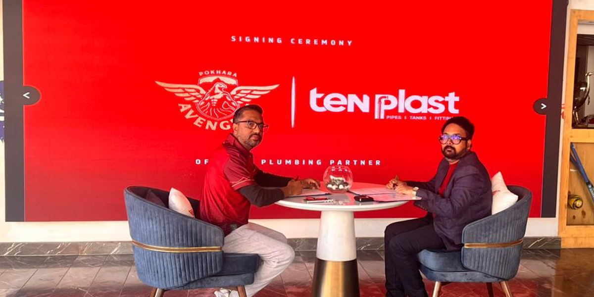 टेनप्लास्टको पोखरा एभेन्जर्ससँग सहकार्य : चौका–छक्कासँग पानी ट्यांकी वितरण