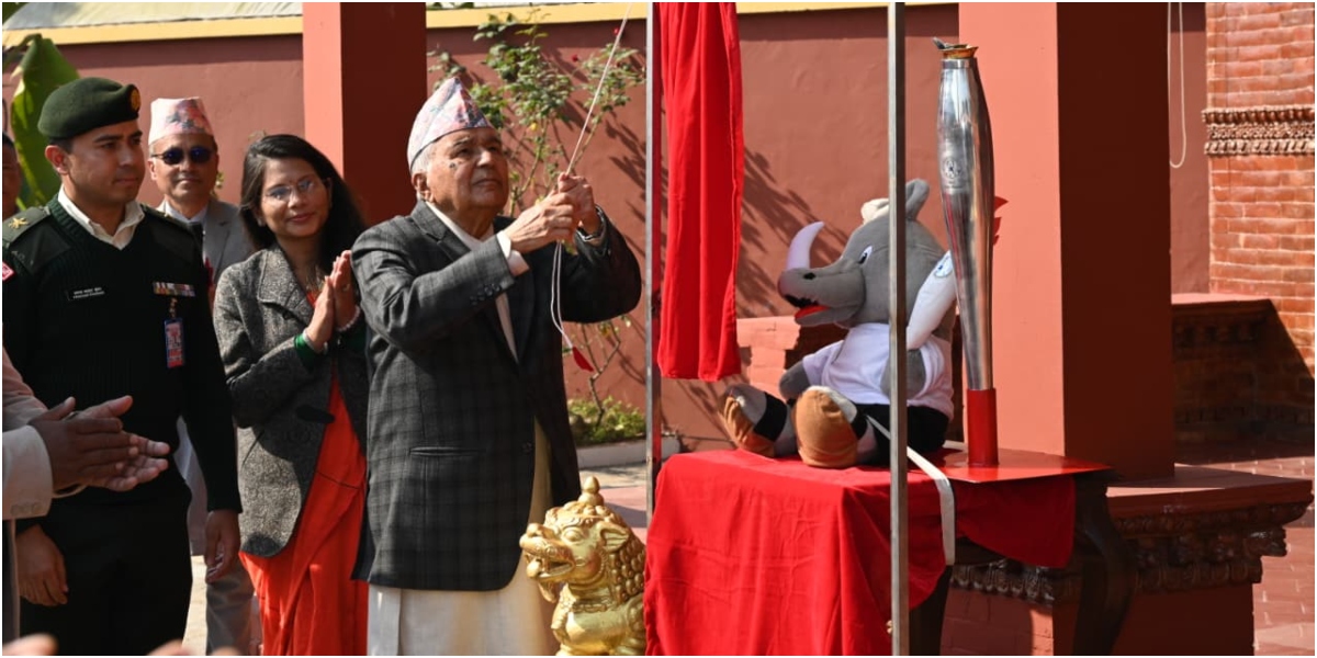 राष्ट्रपति पौडेलद्वारा १३औँ किन्डर ओलम्पिकको मस्कट अनावरण