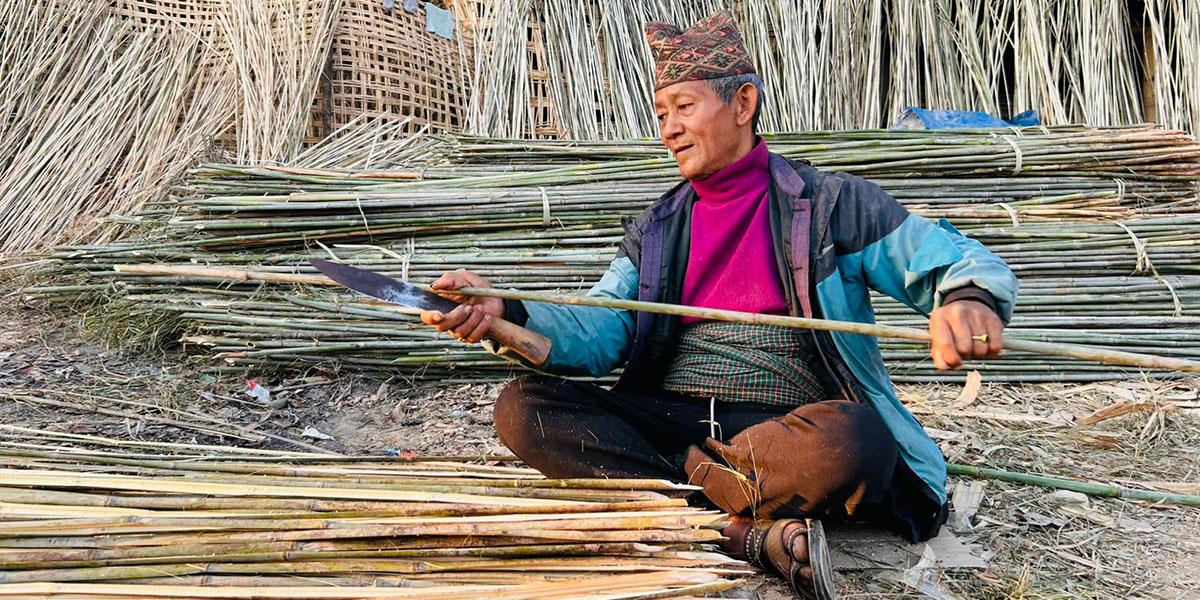 रीगाउँका सबैले बुन्छन् थुन्से, डोको र भकारी, आधुनिक सामग्रीले माग घट्दै