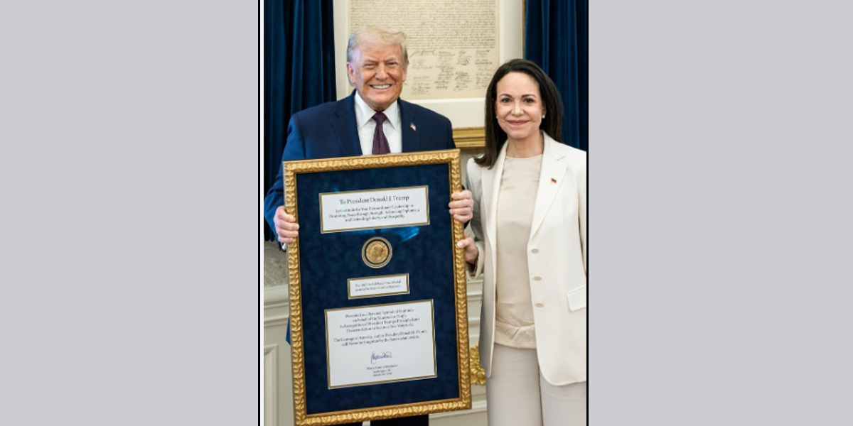 मचाडोले ट्रम्पलाई दिइन् आफ्नो नोबेल शान्ति पुरस्कार