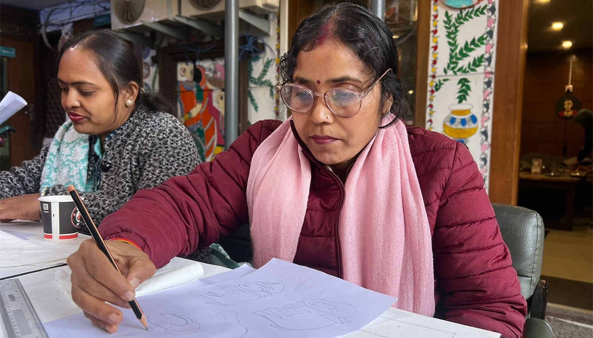 काठमाडौँमा मिथिला चित्रकला तालिम