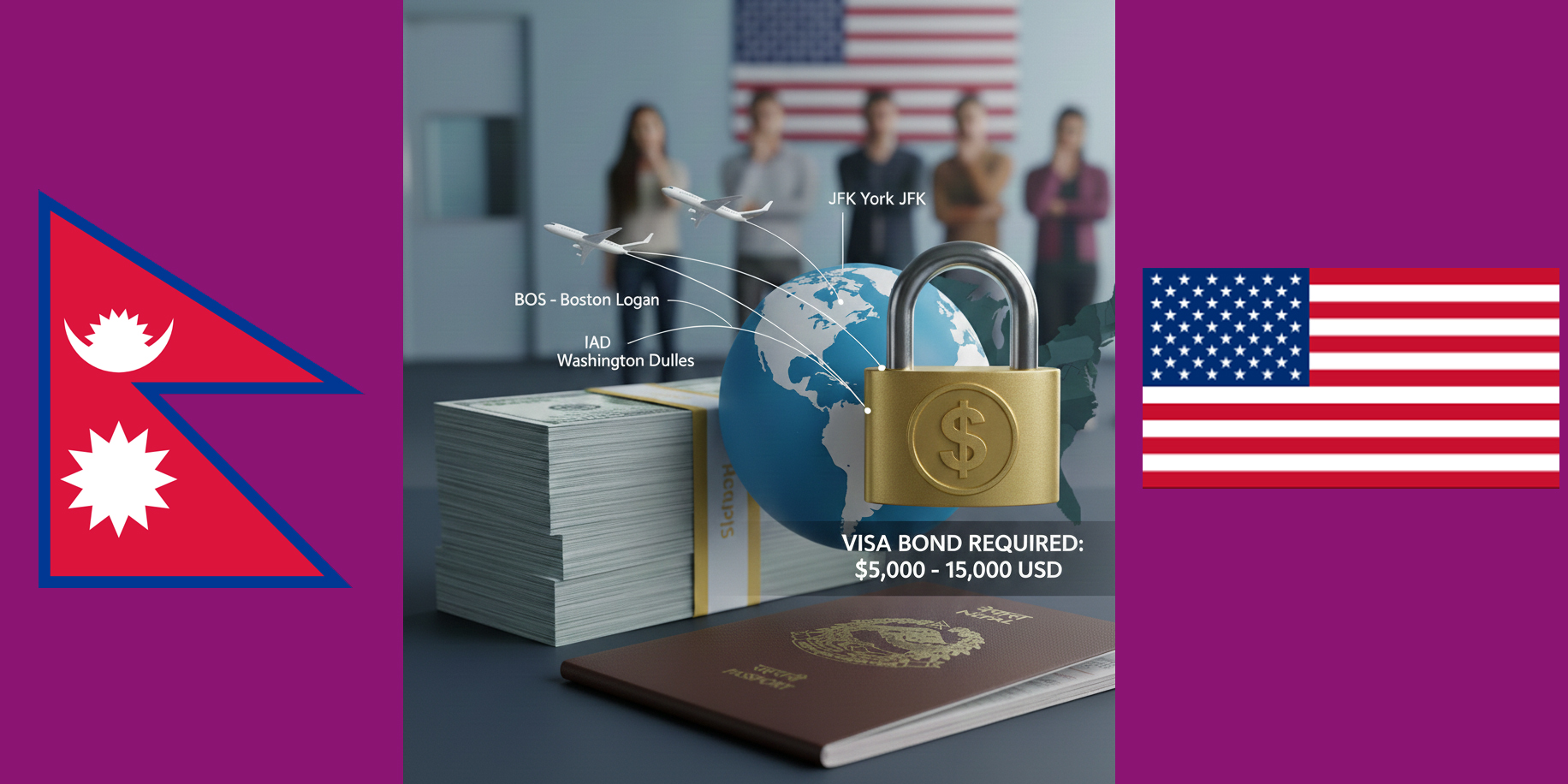 अमेरिकी भ्रमण भिसामा अब १५ हजार डलरसम्म धरौटी राख्न पर्ने