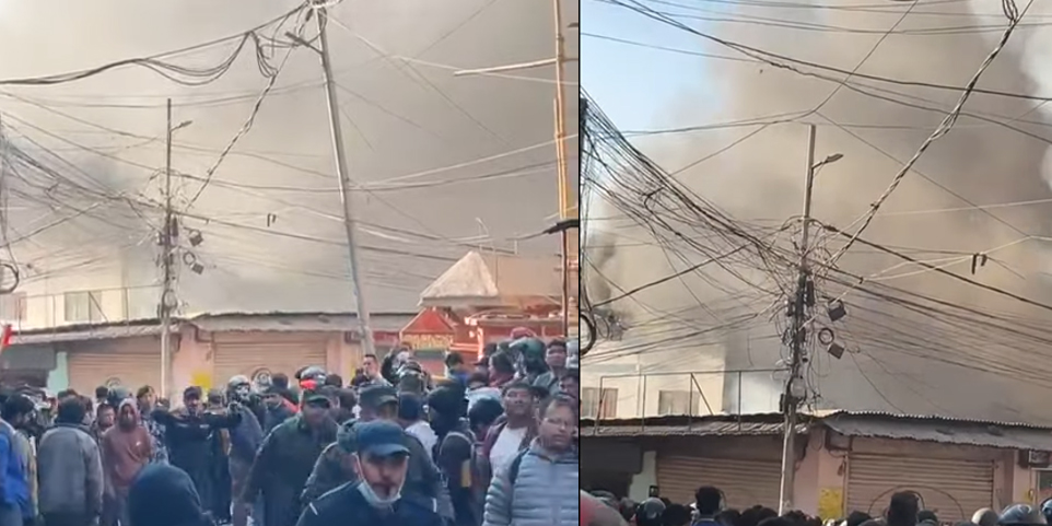 काठमाडौँको एक काठ गोदाममा आगलागी