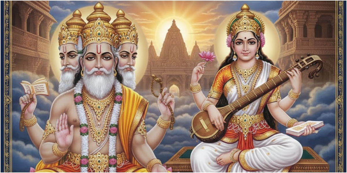 ब्रह्मा र सरस्वती : सृष्टि र ज्ञानका अविभाज्य शक्ति