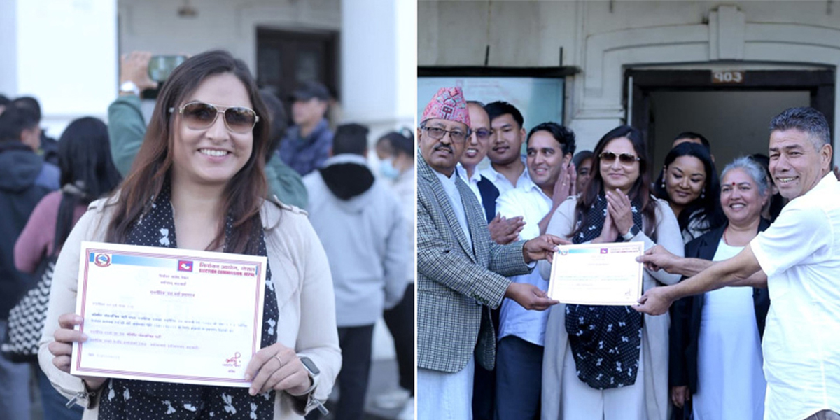 अभिनेत्री निशा अधिकारीले दिइन् काठमाडौँ ५ मा उम्मेदवारी