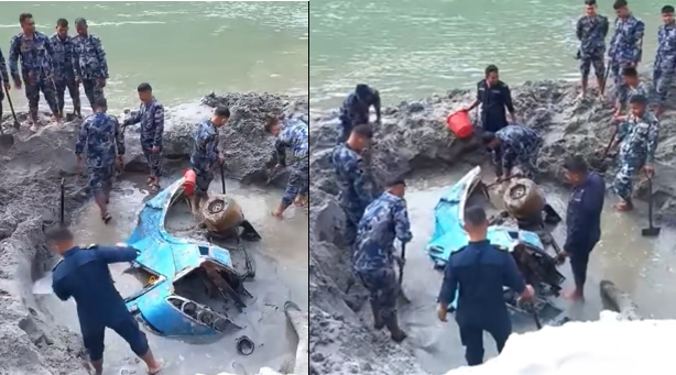 त्रिशूलीमा भेटिएको गणपति डिलक्स बसमा मानव कंकाल फेला