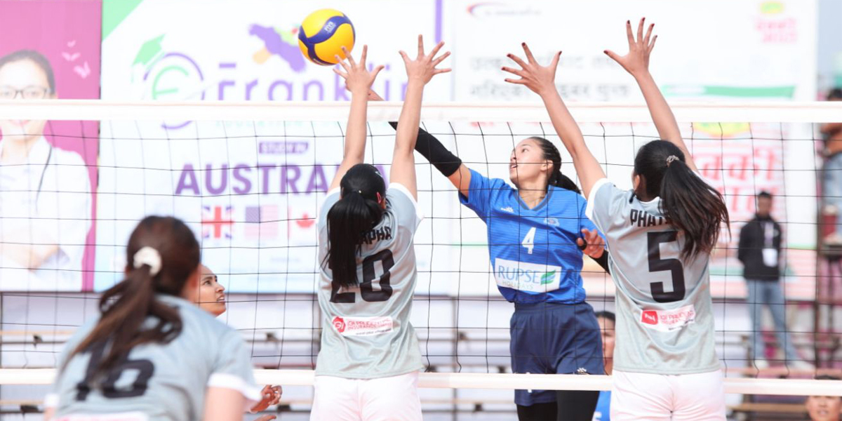 टाइगर कप भलिबल : समान दुई खेल जित्दै पर्वत र डायमण्ड शीर्षमा