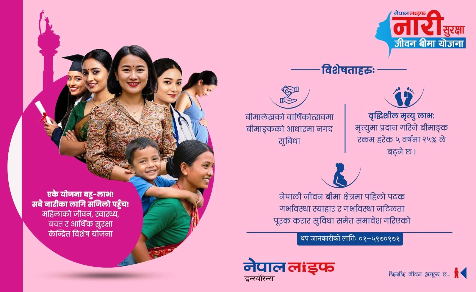 ‘नेपाल लाइफ नारी सुरक्षा जीवन बीमा’ योजना सार्वजनिक