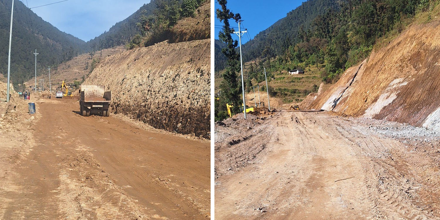 बुर्तिबाङ-ढोरपाटन सडक निर्माणले लियो गति