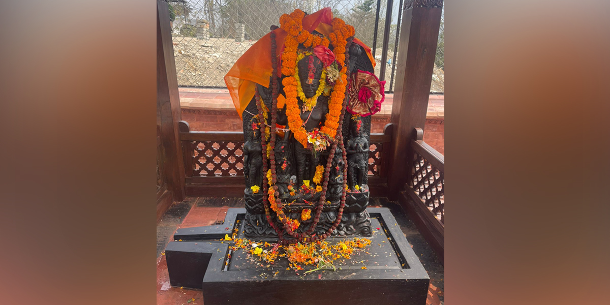 कीर्तिपुरको चारघरेमा भगवान् विष्णुको मूर्ति स्थापना