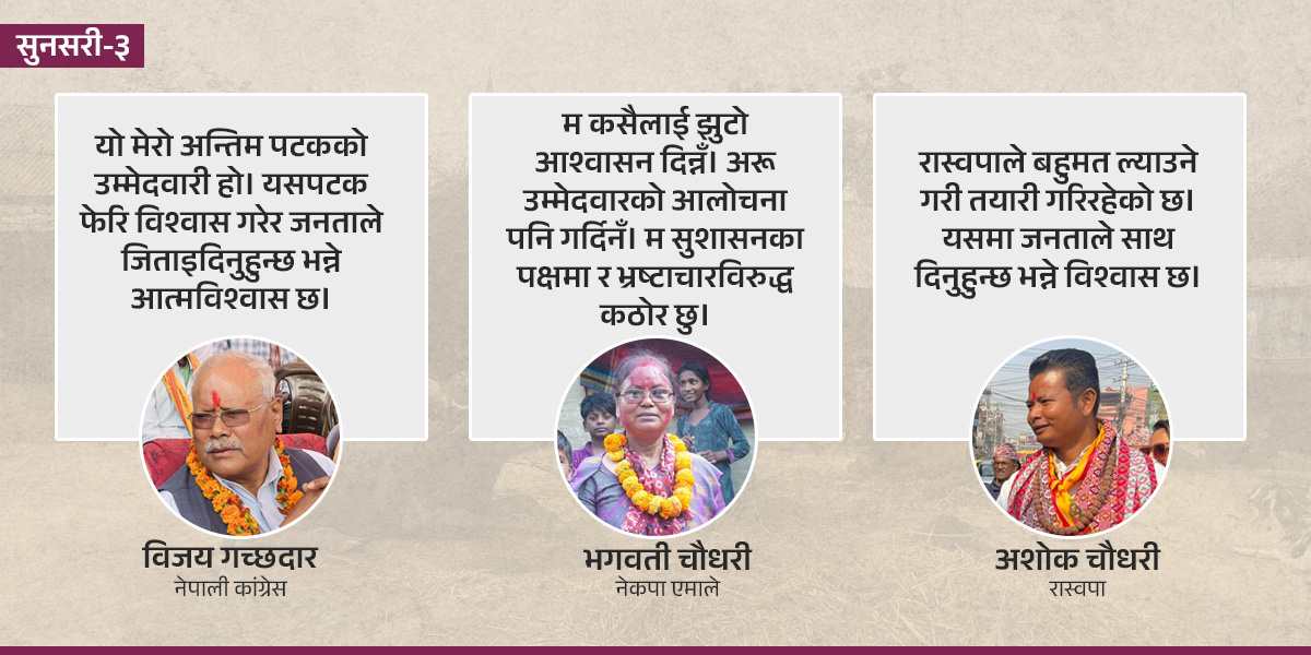 ‘विरासत फर्काउने’ रणनीतिमा गच्छदार, ‘विकास कार्ड’ बाँड्दै एमाले, ‘वैकल्पिक मत’ को आसमा रास्वपा