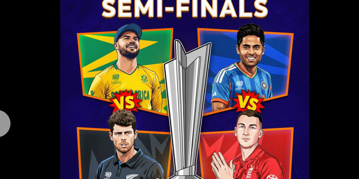 टी २० विश्वकपको सेमिफाइनल : भारतविरुद्ध इंग्ल्यान्ड र दक्षिण अफ्रिकाविरुद्ध न्युजिल्यान्ड भिड्ने