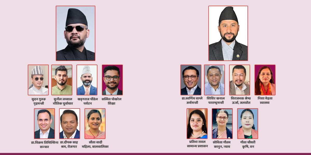 मन्त्रिमण्डलमा भागबण्डा : बालेनका ७, रविका ७