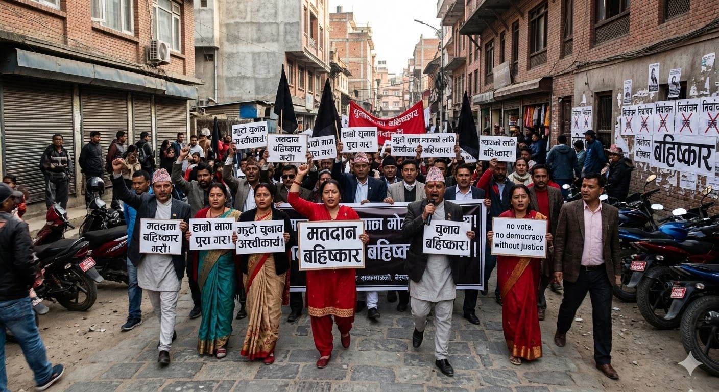 ओखलढुंगाको एक केन्द्रमा सामूहिकरूपमा मतदान बहिष्कार