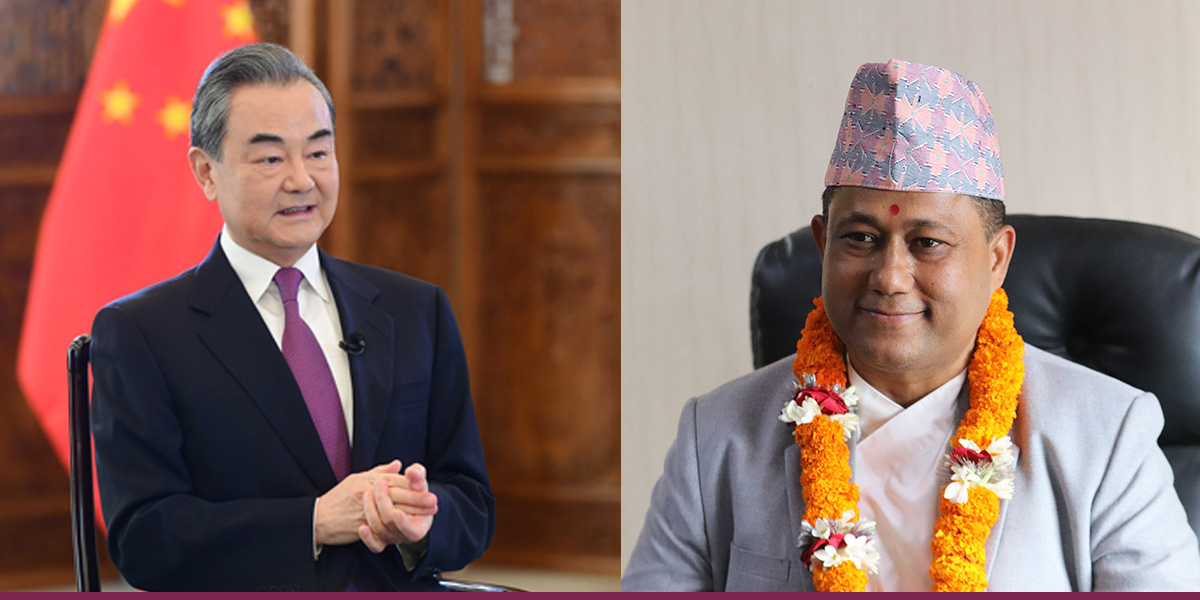 परराष्ट्रमन्त्री खनाललाई चिनियाँ विदेशमन्त्रीको बधाई