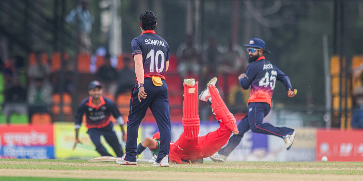 वर्षाले प्रभावित खेलमा ओमानसँग नेपाल पराजित