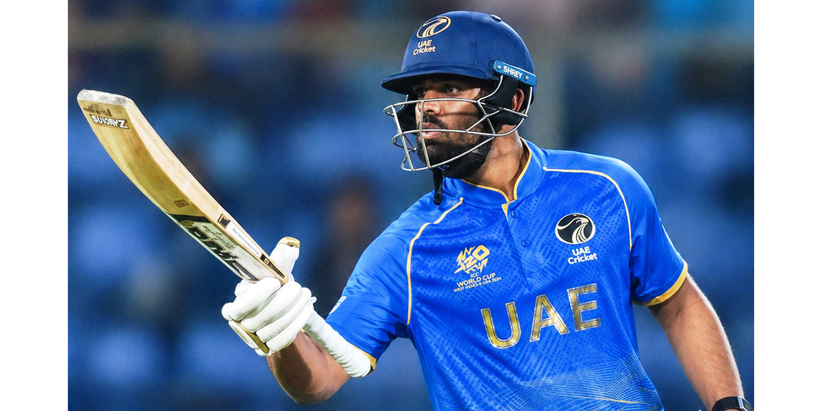 यूएईका ओपनर आर्यन्श शर्माले कीर्तिपुर मैदानमा हिर्काए शतक