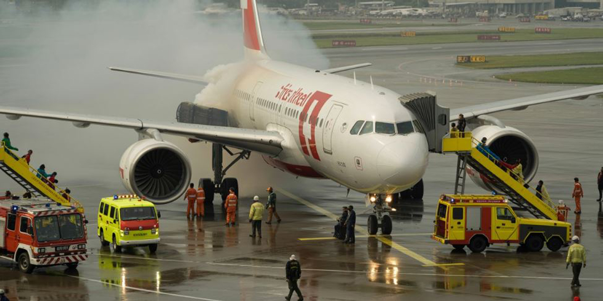 दिल्ली विमानस्थलमा स्विस एयरको विमानमा आगलागी