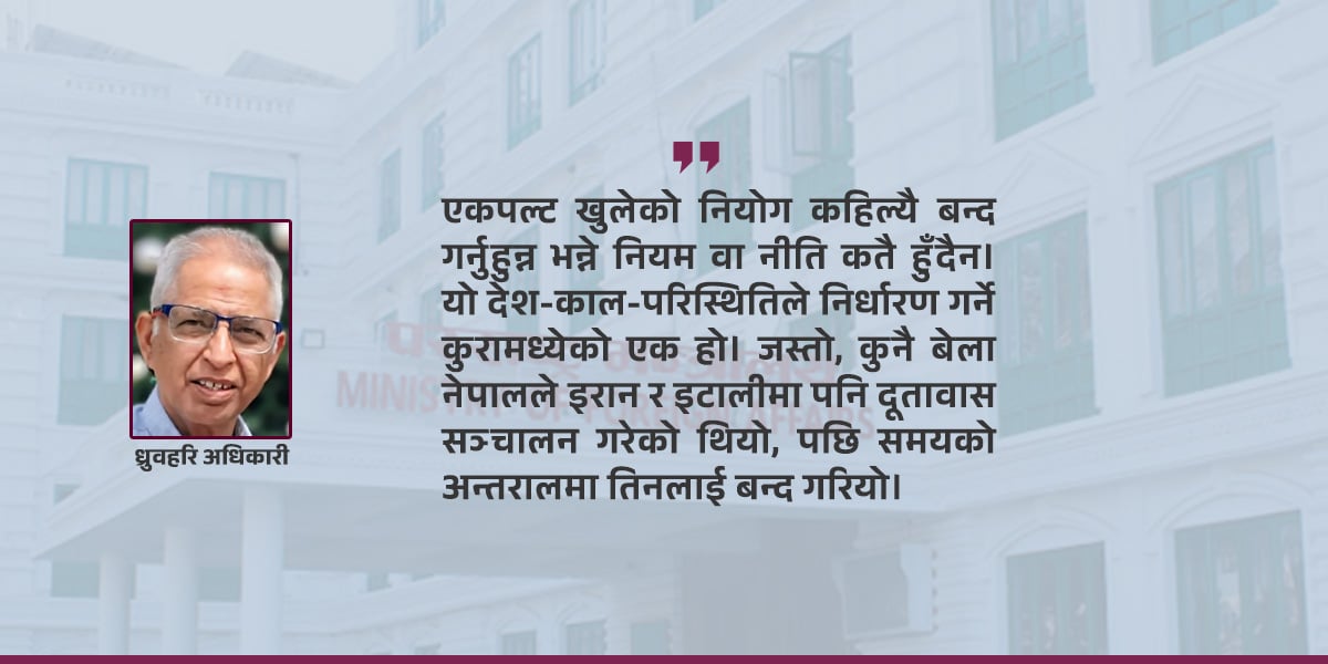 राजदूत कस्तो? दूतावास कति?