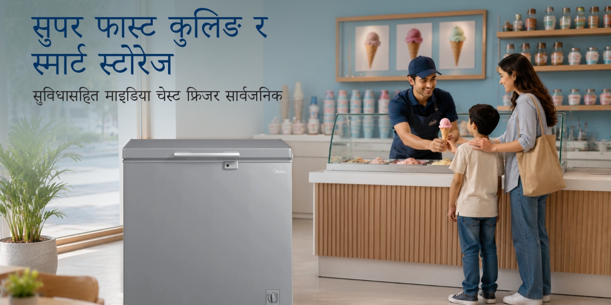 सुपर फास्ट कुलिङ र स्मार्ट स्टोरेज सुविधासहित माइडिया चेस्ट फ्रिजर सार्वजनिक