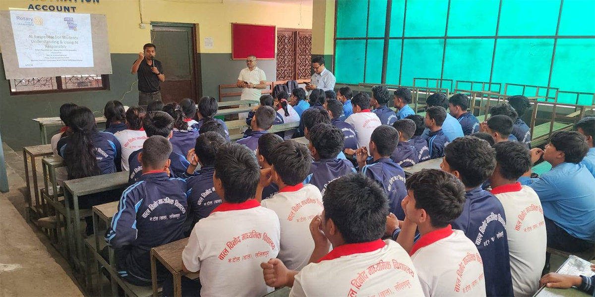 ललितपुरको बाल विनोद विद्यालयमा एआई तथा साइबर सुरक्षा सचेतना